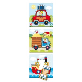 Set Puzzle Vehicule Dino Toy, 3-5 Piese - imagine 2