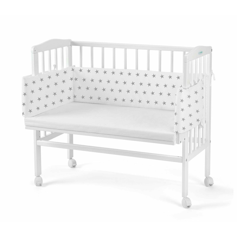 Patut Waldin 2in1 Co-Sleeping Alb cu Saltea