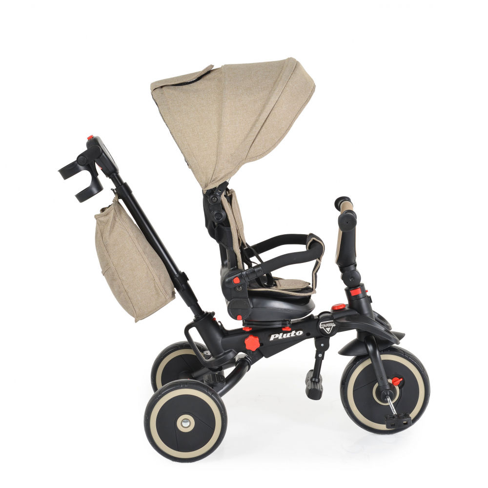 Tricicleta Byox Pluto Beige Pliabilă cu Scaun Rotativ - imagine 7