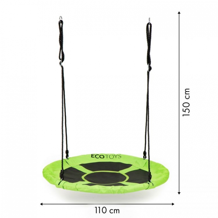 Leagan rotund Ecotoys, cuib de barza, 110 cm - imagine 3