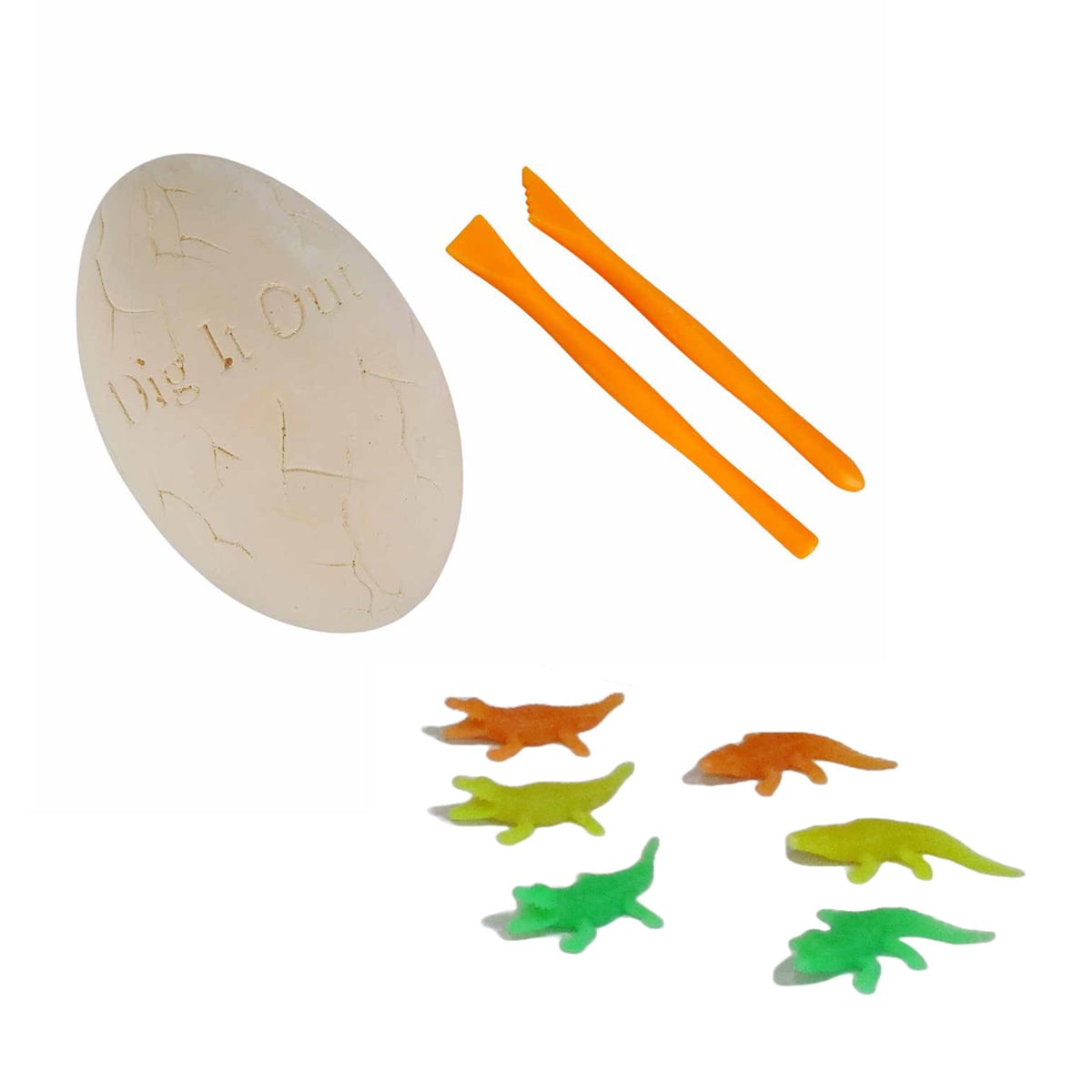 Kit Excavare Ou Crocodil Crazoo Glow in the Dark