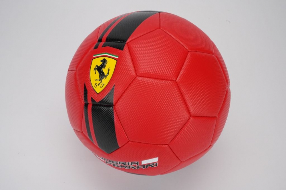 Minge Fotbal Ferrari Marimea 5, Rosu, PVC, Mesuca - imagine 4