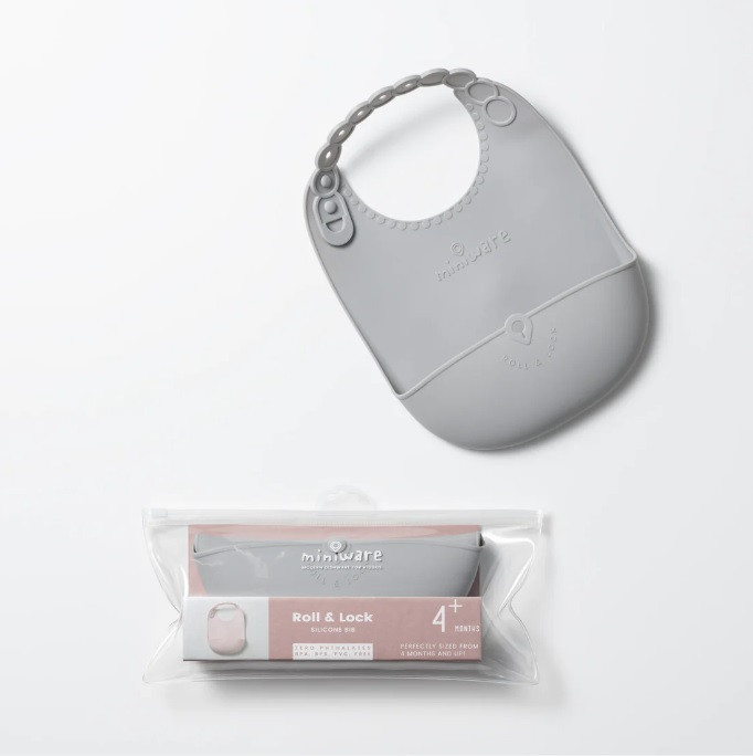 Baveta Miniware Roll & Lock Grey, Antialunecare - imagine 2