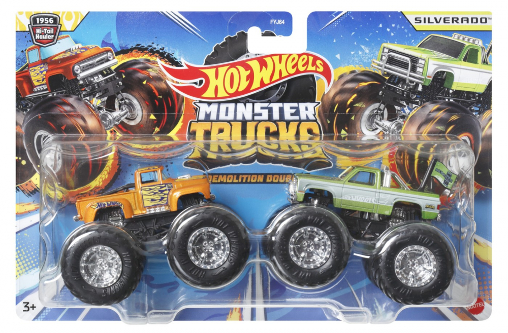 Set Hot Wheels Monster Truck 1:64 Hi-Tail Hauler & Silverado