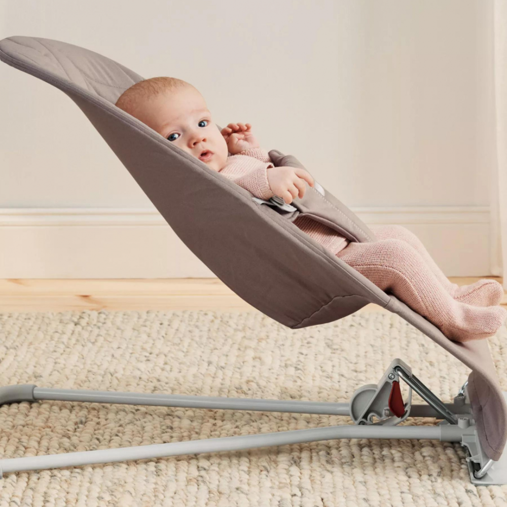 Balansoar BabyBjorn Bliss Sand Grey, ergonomic, matlasat