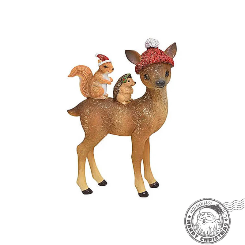 Statuetă Caprioară Crăciun Ema, Decor 15 cm
