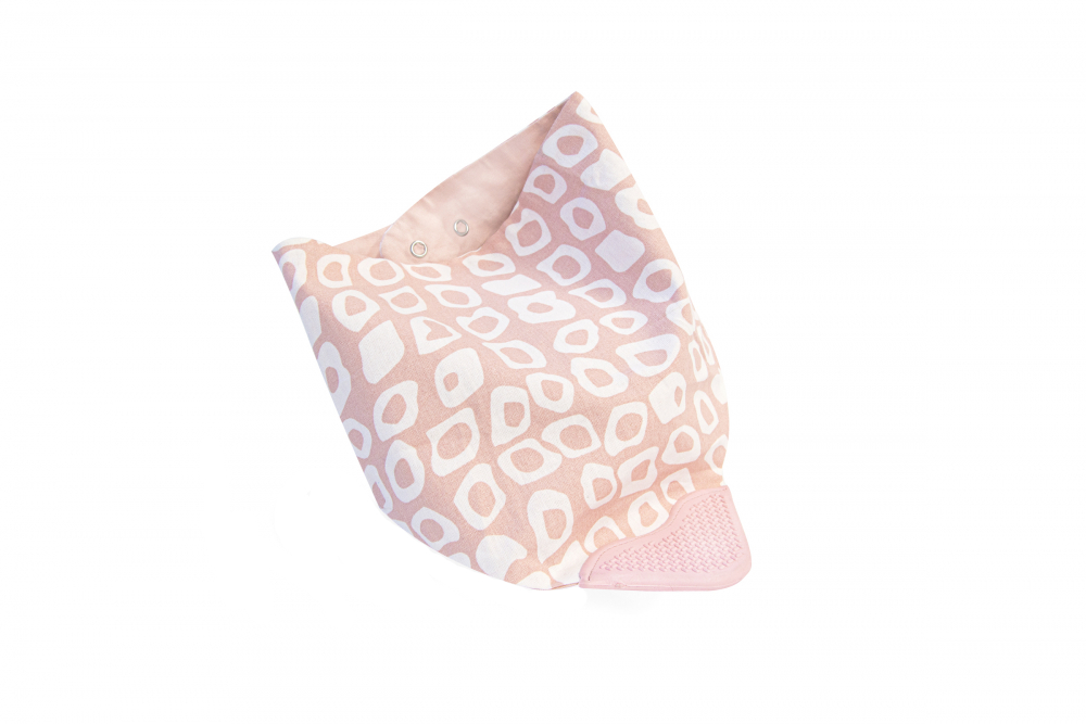 Baveta Bandana BabyJem Rose cu Jucărie Dentitie - imagine 3