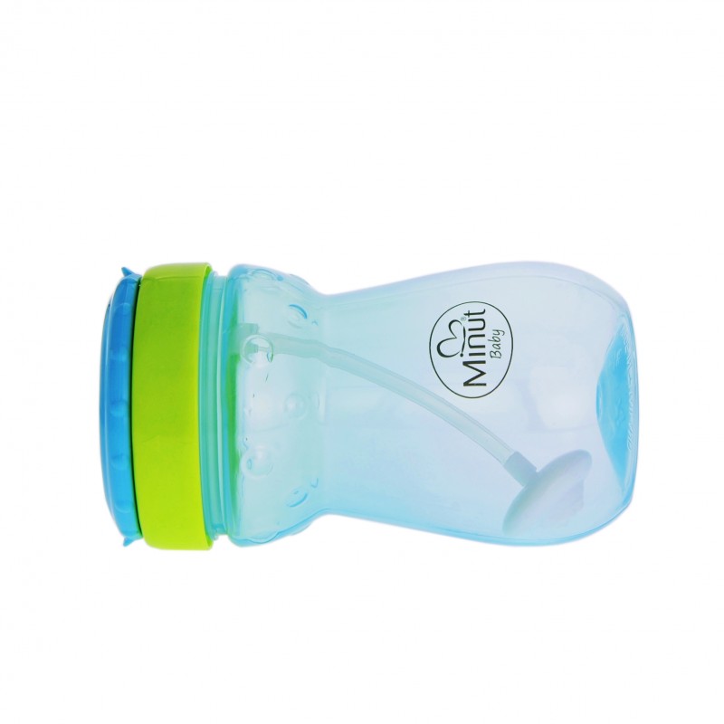 Cana Anticurgere Minut Baby cu Pai Mobil, 360 ml, Albastru - imagine 3