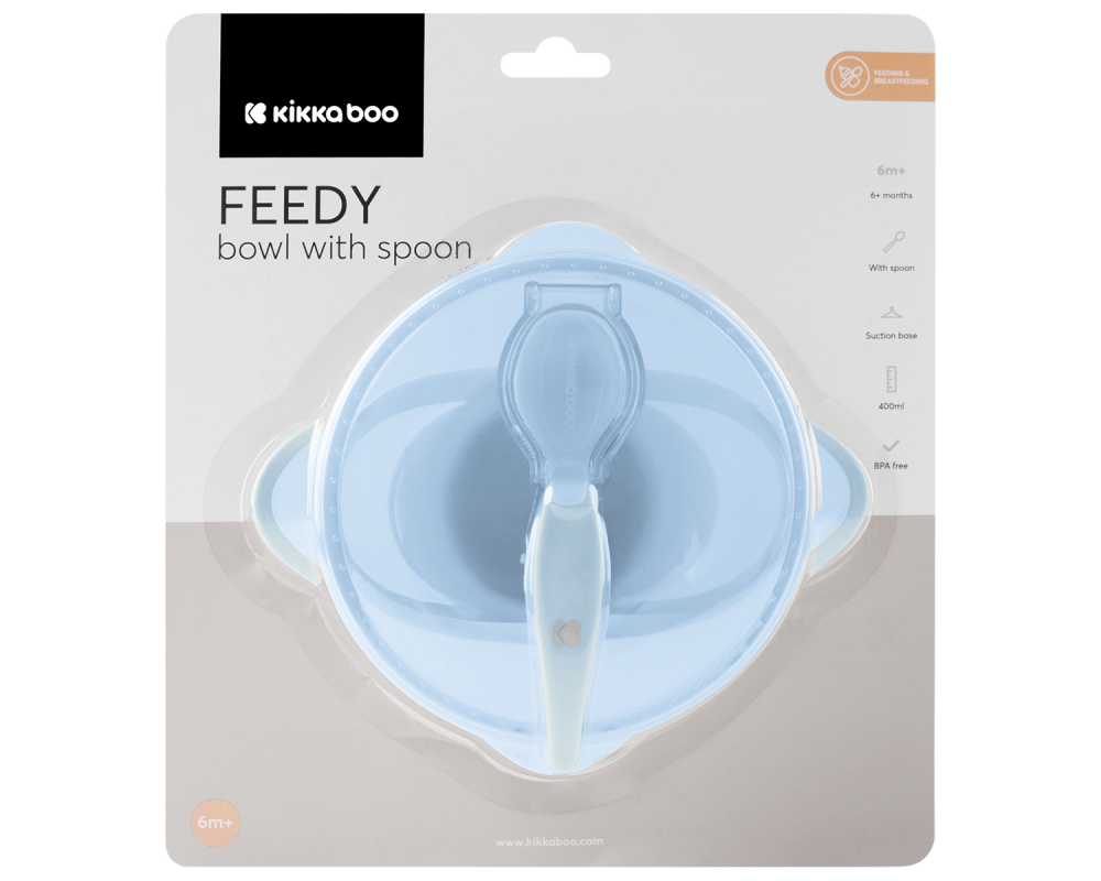 Set castron Kikkaboo Feedy cu ventuză, Albastru - imagine 5