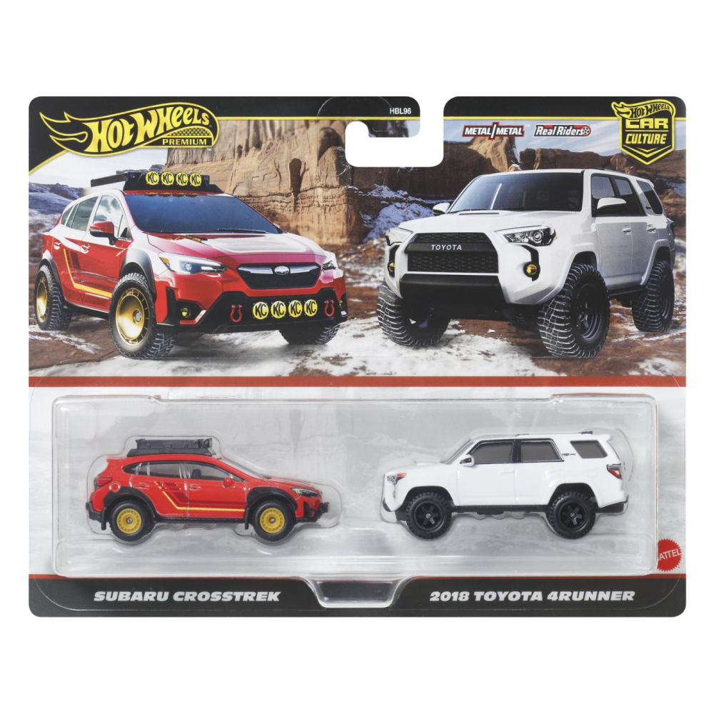 Hot Wheels Premium Set 2 Mașini Metalice Subaru Toyota