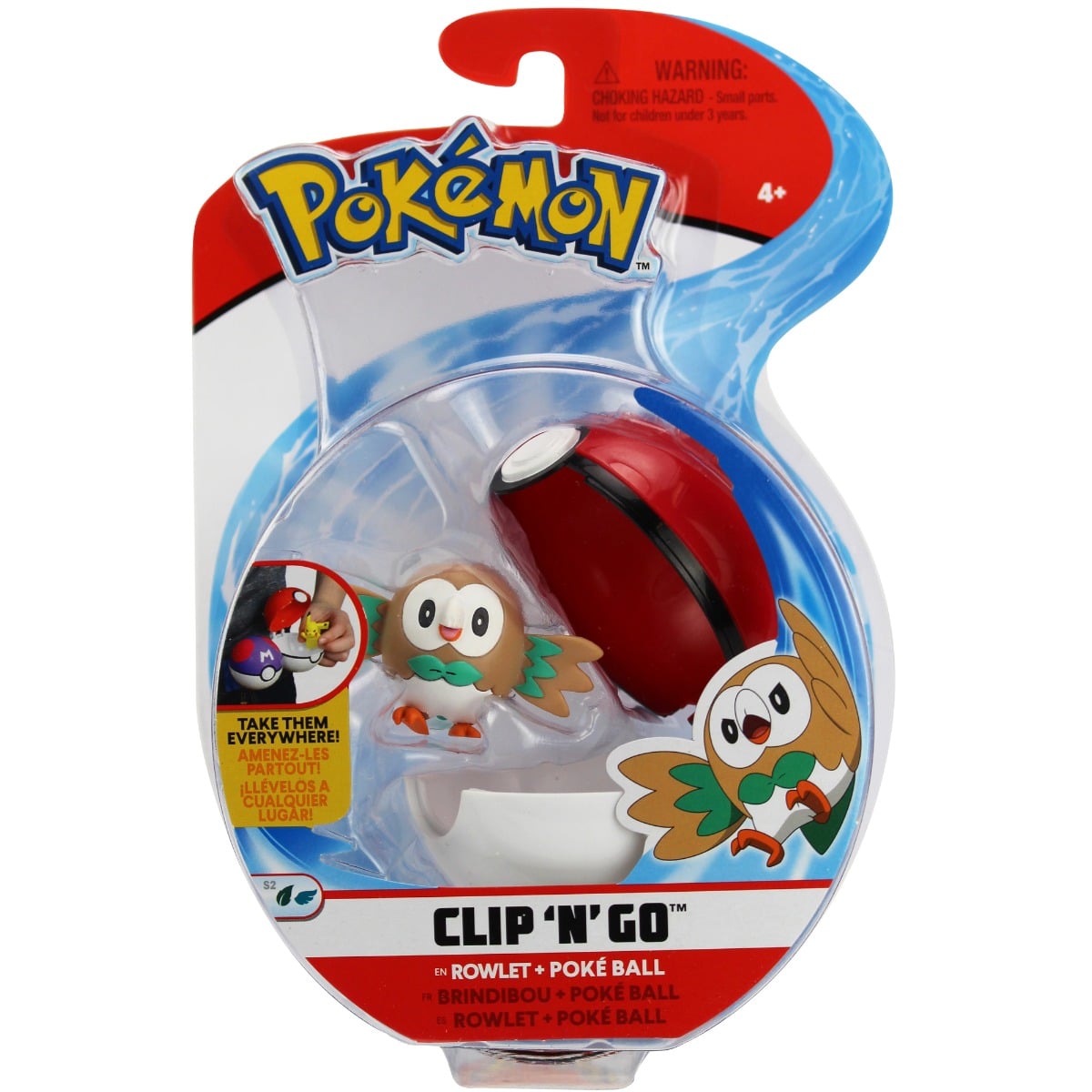 Figurina Pokemon Rowlet in Poke Ball Clip N Go