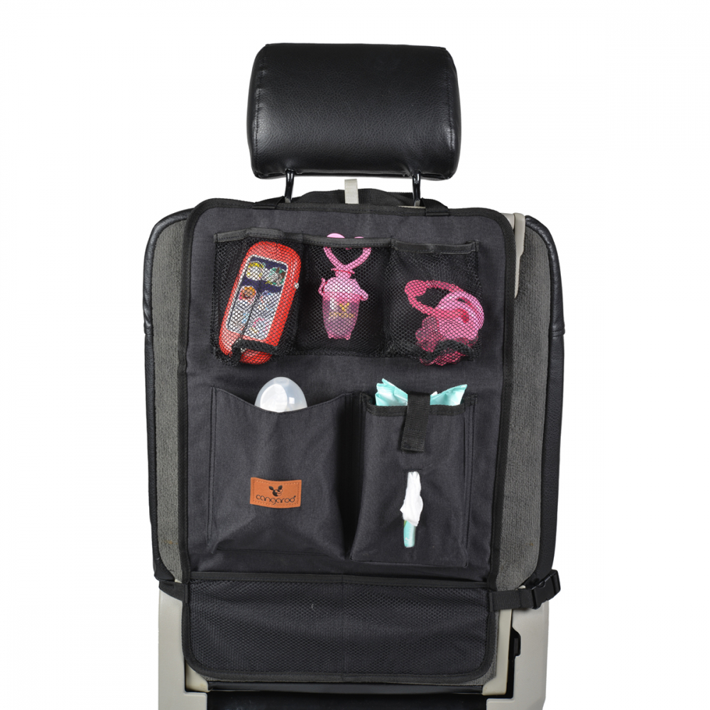 Organizator Auto Cangaroo Black cu Protectie Spatar