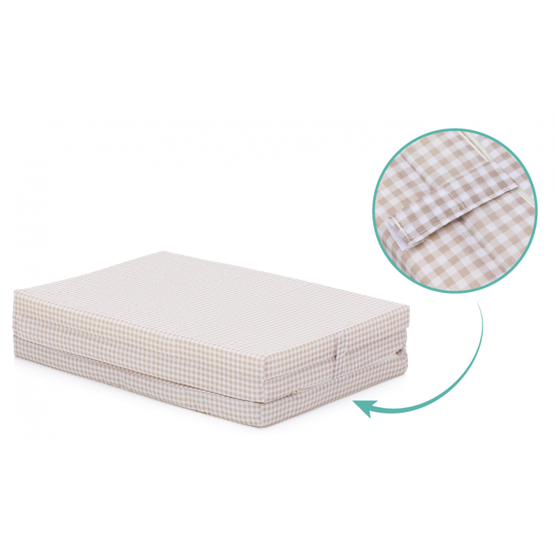 Saltea Pliabilă Fillikid 120x60, Beige Carouri - imagine 5
