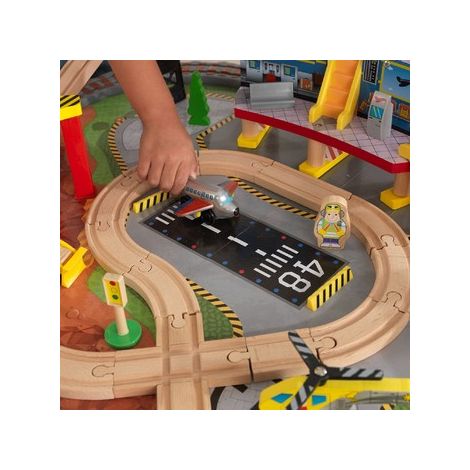 Trenulet KidKraft Transportation Station si Masa Joaca - imagine 5