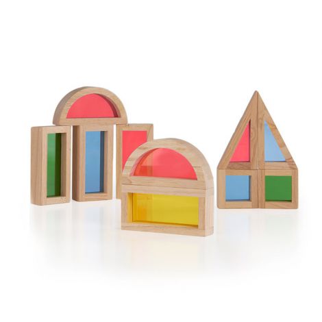 Rainbow Blocks Guidecraft - Joc Educațional Colorat - imagine 2