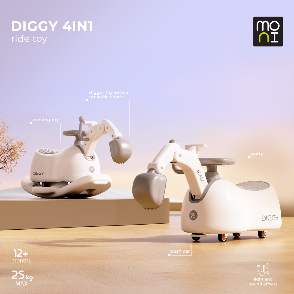 Excavator Moni Diggy Grey 4in1 Transformabil