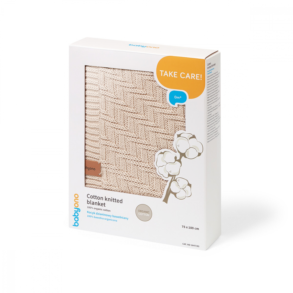 Paturica Babyono Bumbac Organic 100x75cm - imagine 5