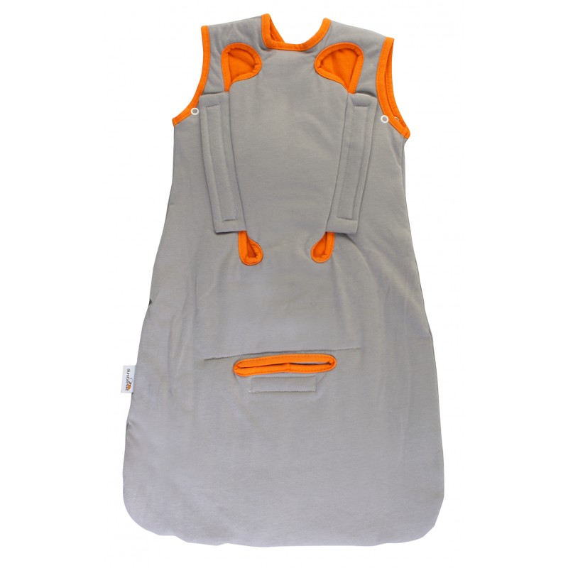 Sac Dormit Bebe 2-în-1 Slumbersac Grey Orange, 0-3 luni - imagine 2