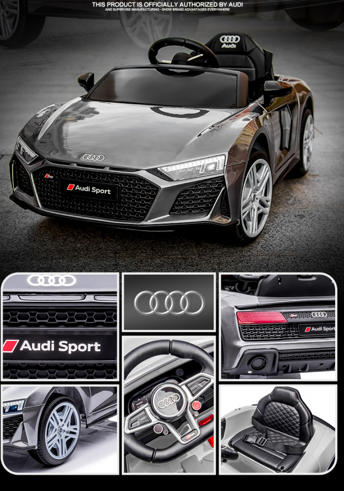 Mașinuță Electrică Audi R8 Copii 12V Negru - imagine 3