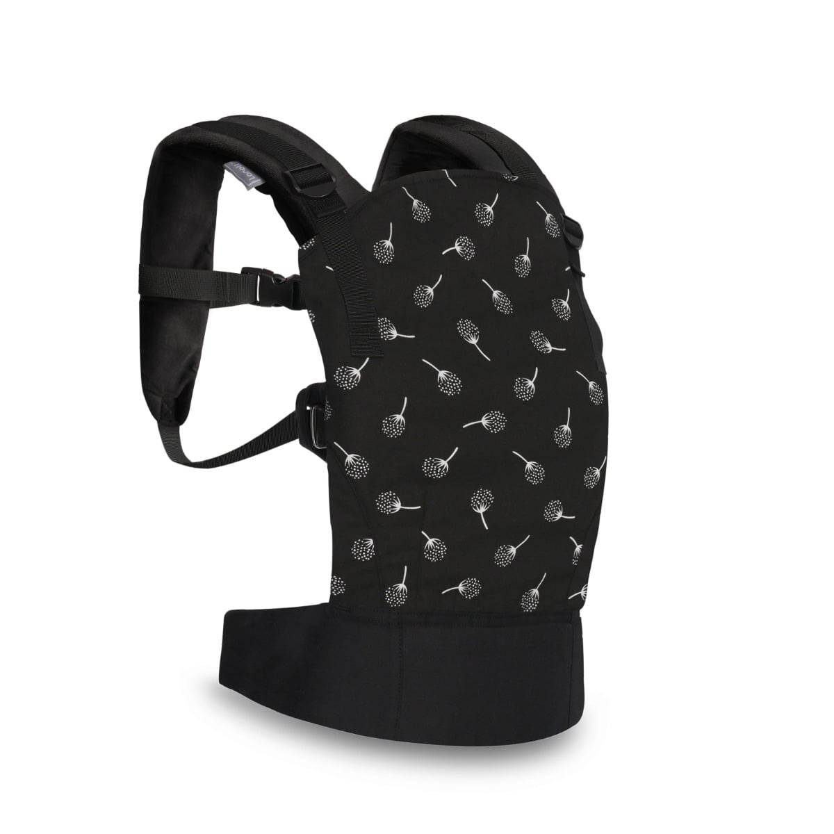 Marsupiu Lorelli Wally Black Floral, Ergonomic, 3 luni+