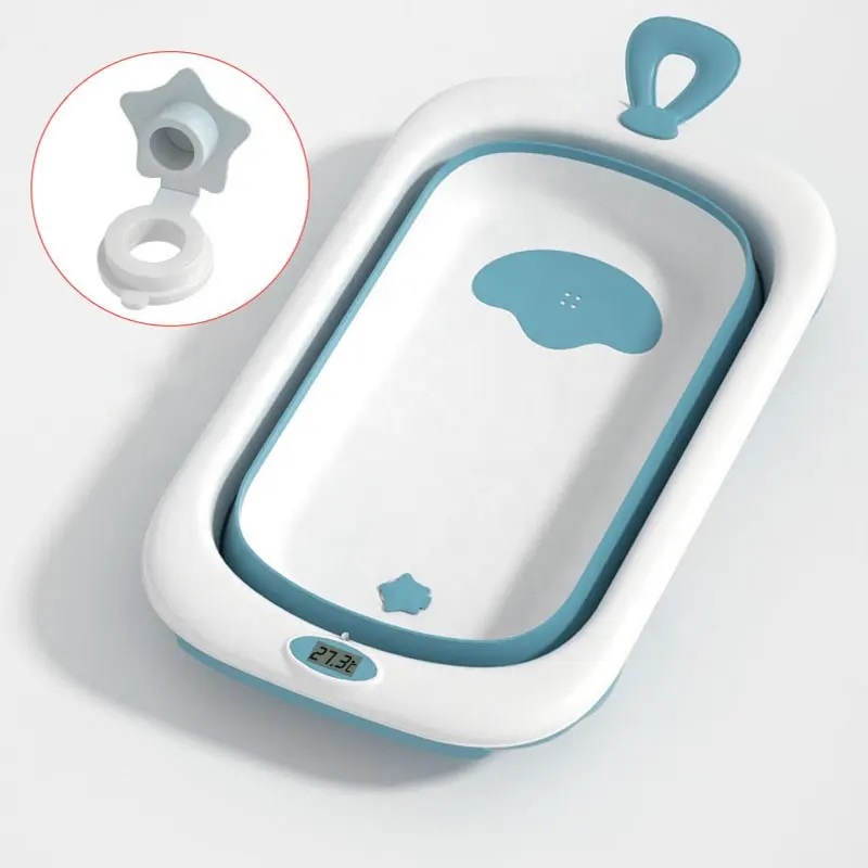 Cădiță Little Mom Bubble Blue Pliabilă cu Termometru