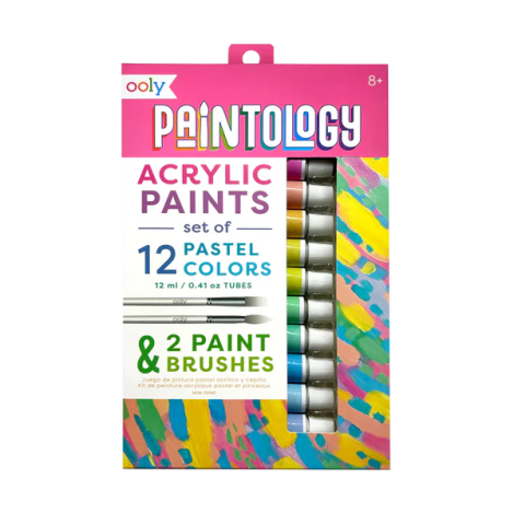 Ooly Paintology: 12 Vopsele Pastel + Pensule - imagine 2