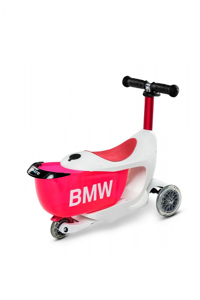 Micro X BMW Kids Trotineta Reglabilă Alb-Zmeură - imagine 3
