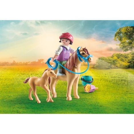 Playmobil Copil cu Ponei și Mânz Horseland - imagine 3