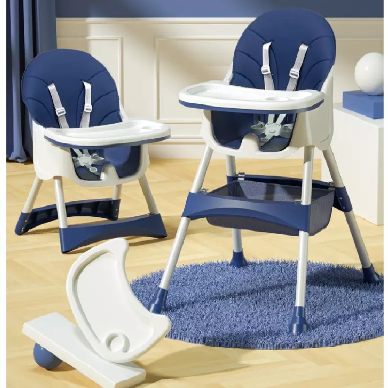 Scaun Little Mom Dinner Dark Blue Transformabil - imagine 3