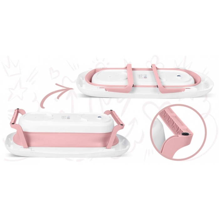 Cadita Ricokids Pliabila cu Termometru, Roz - imagine 4