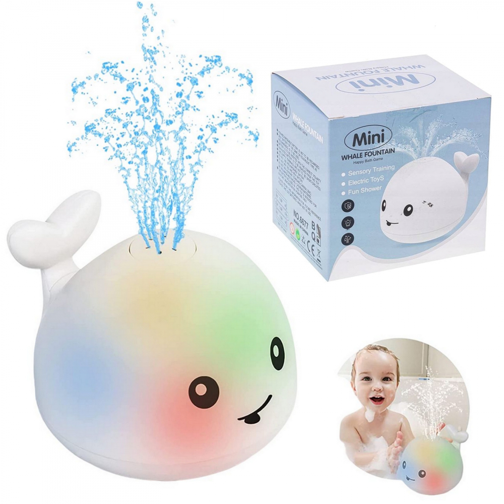 Jucarie Baie Interactiva White Whale cu Lumini