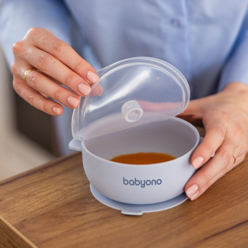 Bol Babyono cu Ventuza Antiderapant - Albastru - imagine 5
