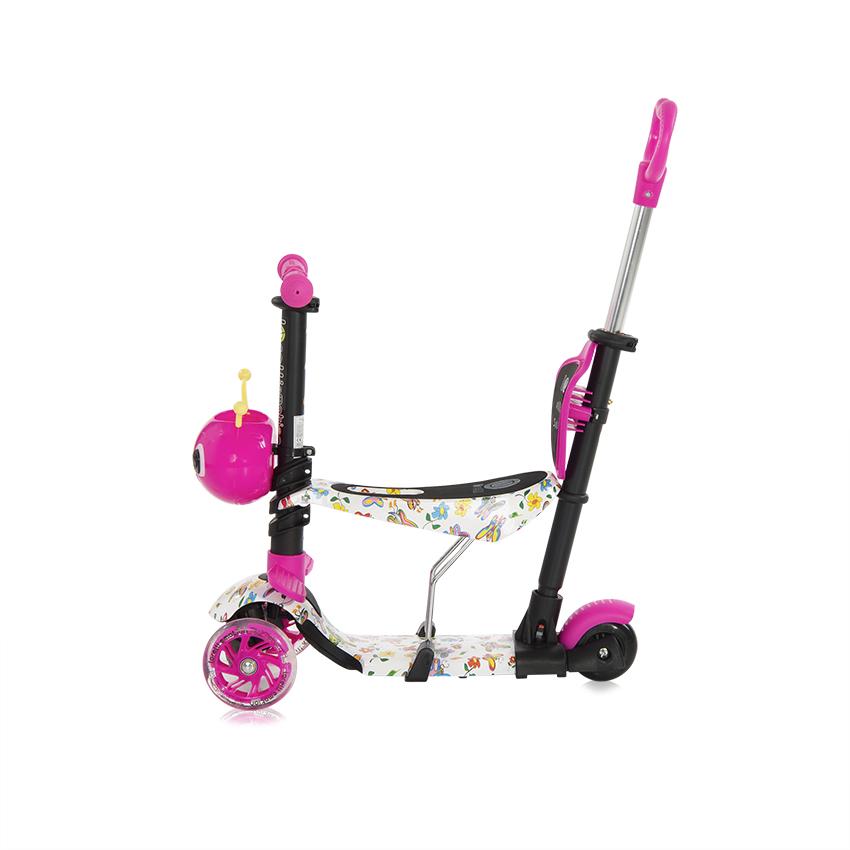 Trotineta Lorelli Pink Butterfly 3 Roți LED - imagine 7