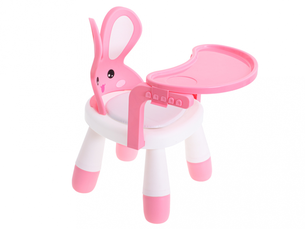Scaun de masa Ikonka Little Bunny 2in1 Roz - imagine 2