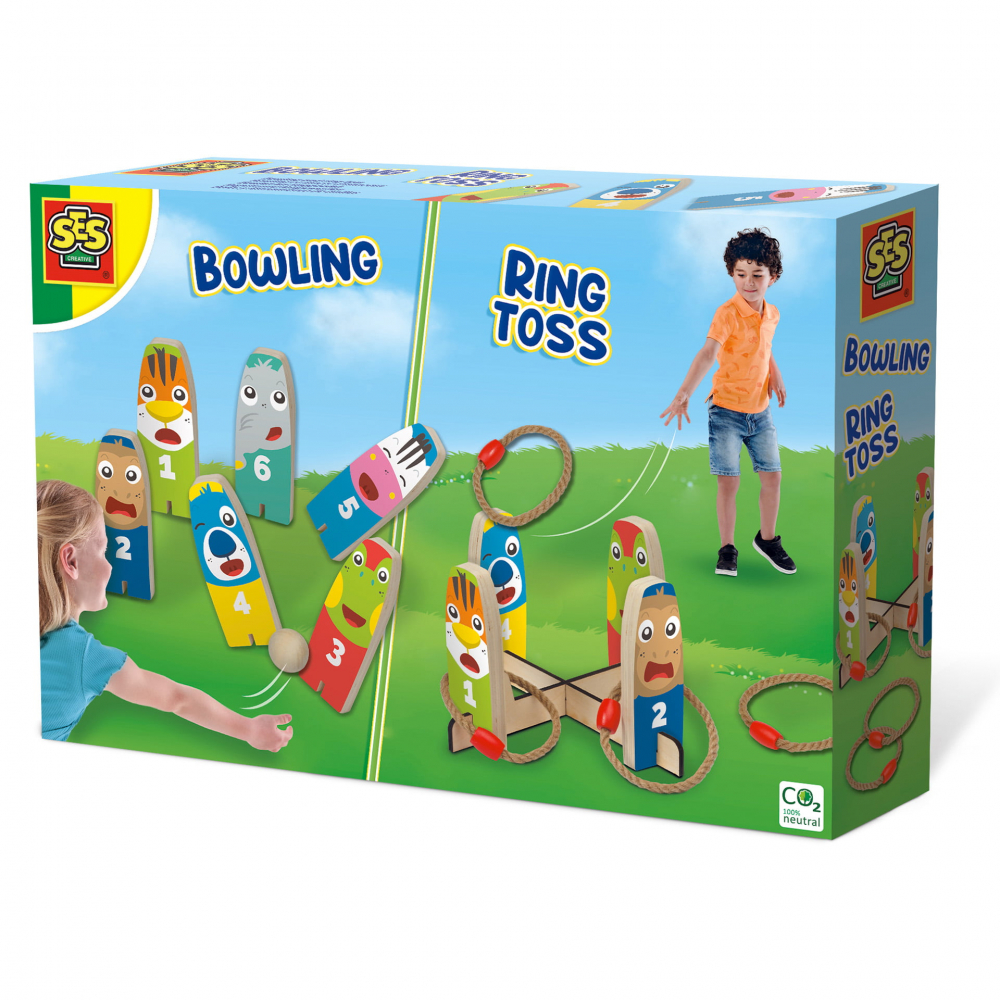 Set Bowling și Aruncarea Inelului 2-în-1 Ses Creative