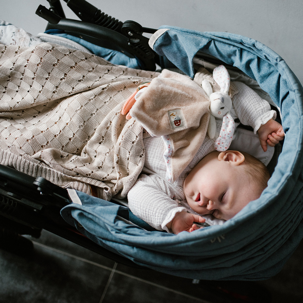Paturică Tricotată Bambus Babyono Bej - imagine 5