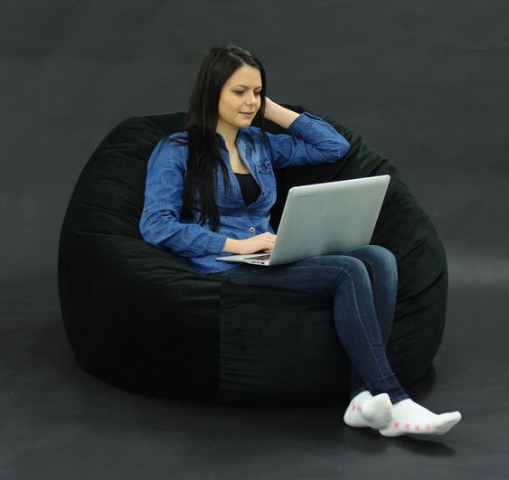 Fotoliu Pufrelax Black Velvet | Confort Memory Mix