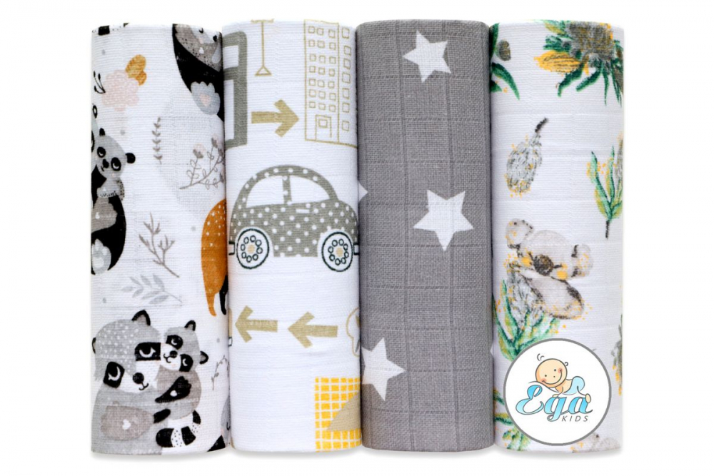 Set 4 Scutece Bumbac Egakids 70x80 cm