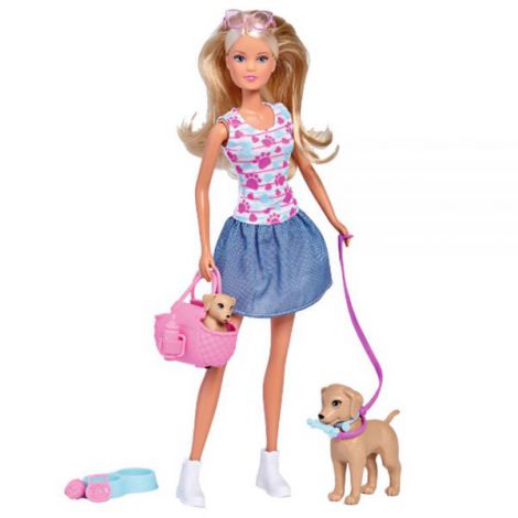 Papușă Simba Steffi Love Puppy Walk 29 cm