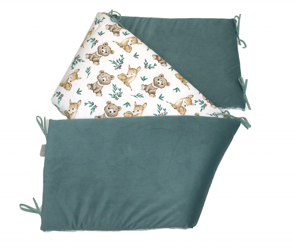 Aparatoare Patut Amy Teddy Velvet Khaki, 2 Fete