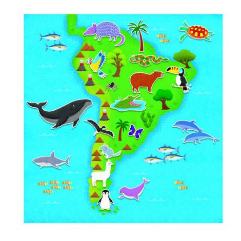 Carte Stickere Hartă Galt - Joc Educativ Animale - imagine 2