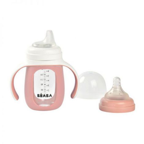 Biberon 2in1 Beaba 210ml Old Pink - imagine 2