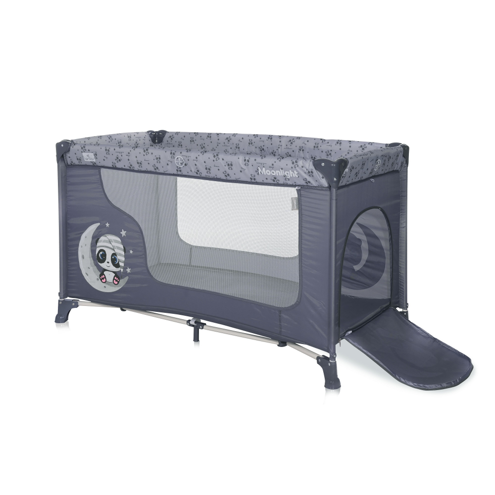 Patut Pliabil Lorelli Moonlight Cool Grey cu Tarc si Geanta - imagine 2