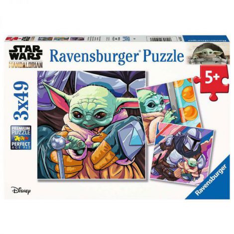 Puzzle Baby Yoda 3x49 Ravensburger - Joc Educativ