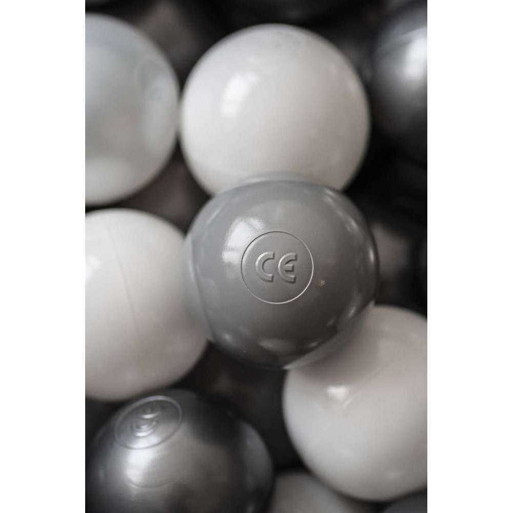 Set 200 Bile Plastic 7 cm Flumi Alb-Gri