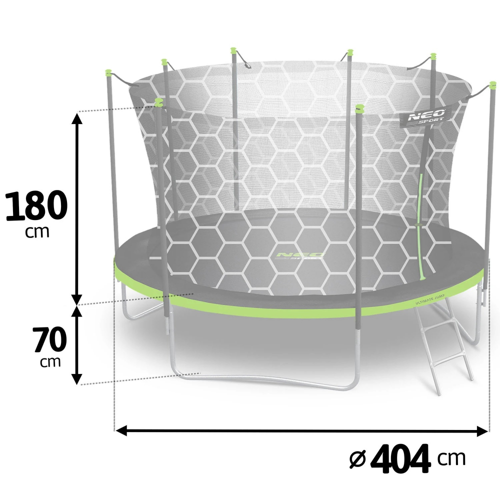 Trambulina Neo-Sport 404cm cu Plasă Interioară - imagine 3