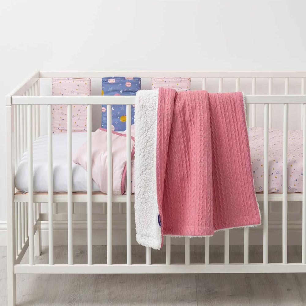 Paturica Clevamama Lux Sherpa Pink, Moale și Caldă - imagine 3