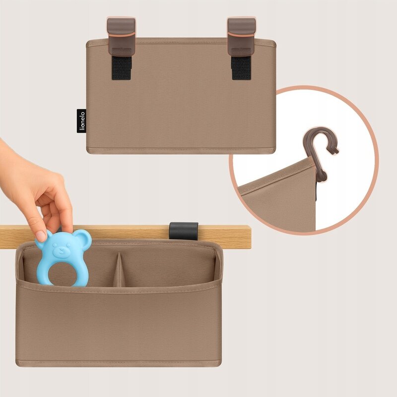 Lionelo Sidepocket S Organizator Multifuncțional Bej - imagine 4