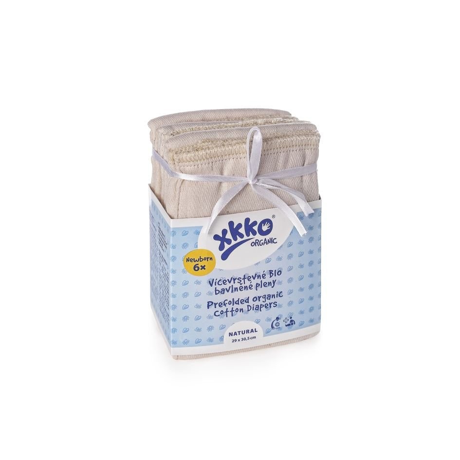 Inserturi Prefold XKKO Bumbac Organic Newborn Set 6 buc - imagine 2