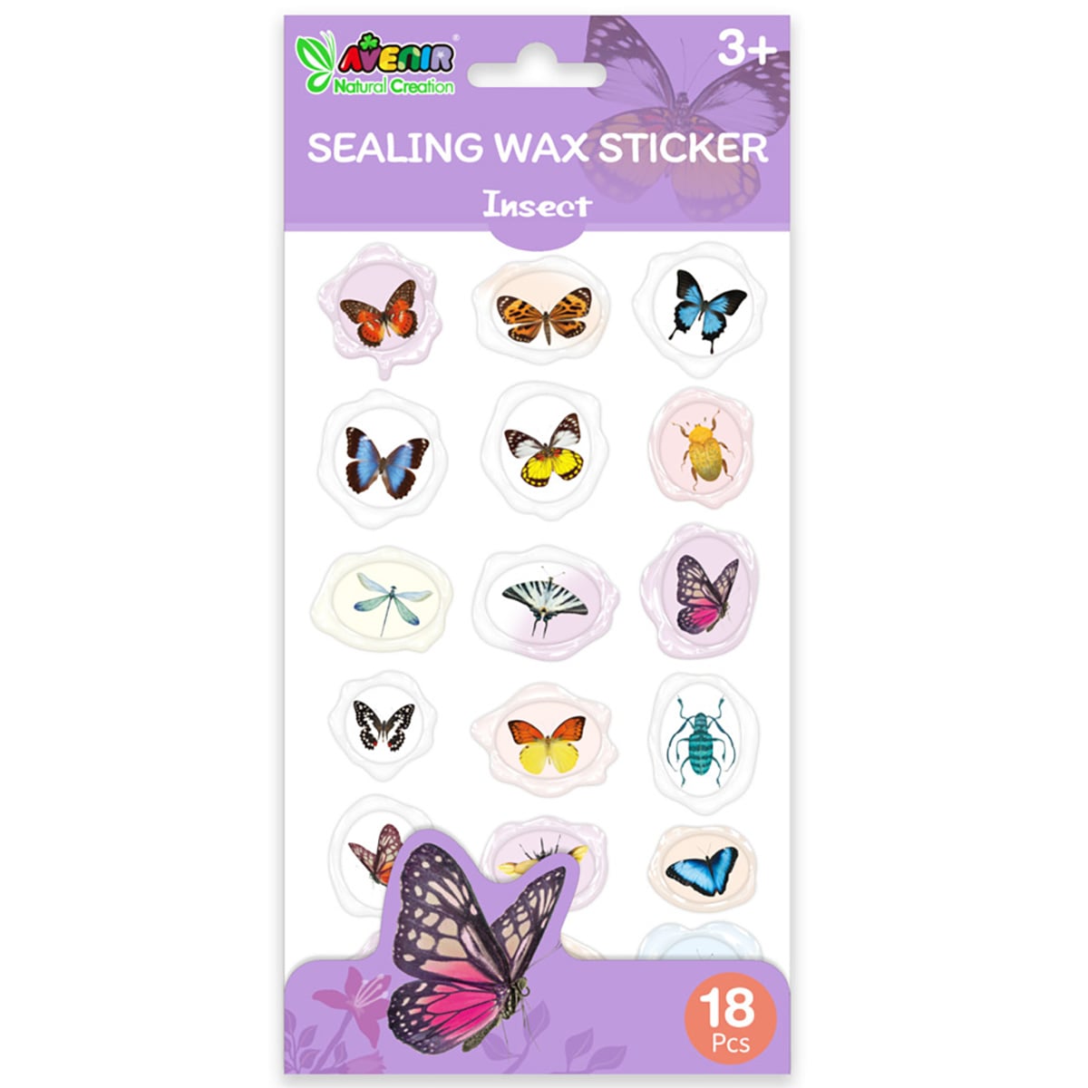 Avenir Abtibilduri Insecte - Set 18 bucăți